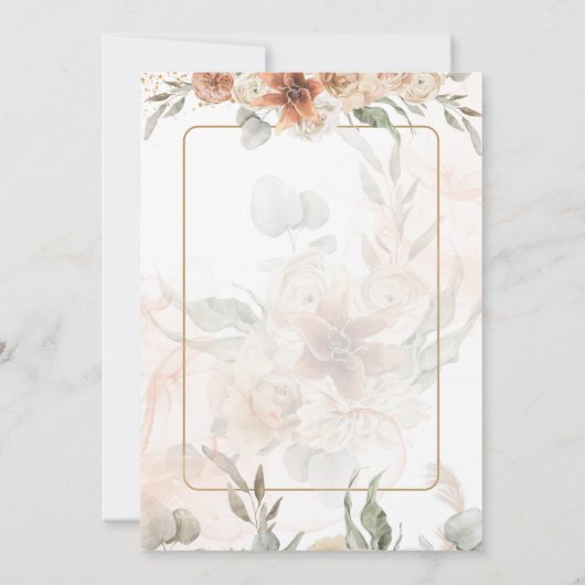 Tweetalige Invitación de Boda Boho Sjabloon Kaart (Achterkant)