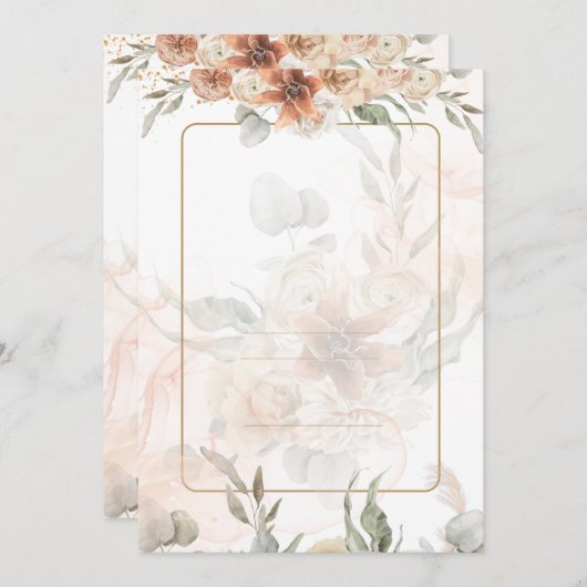 Tweetalige Invitación de Boda Boho Sjabloon Kaart (Voorkant / Achterkant)