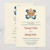 TWEETALIGE knoop van geluk | Tibetaanse bruiloft Kaart (Voorkant / Achterkant)