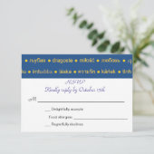 Tweetalige Love Languages Wedding Invitation RSVP (Staand voorkant)