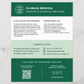 Tweetalige medische kliniek | Engels Spaans Groen Flyer (Achterkant)