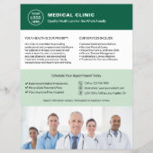 Tweetalige medische kliniek | Engels Spaans Groen Flyer (Voorkant)