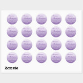 Tweetalige Paarse Ombre bruiloft Dank u Sticker (Vel)
