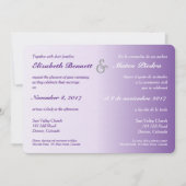 Tweetalige Paarse Ombre bruiloft uitnodiging (Voorkant)