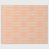 Tweetalige Peach Feliz Cumpleaños - Gelukkige Verj Cadeaupapier (Vlak)