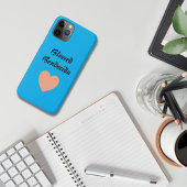 Tweetalige perzik & blauw hart gezegend Bendecida Case-Mate iPhone Case