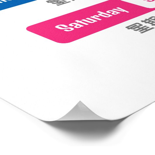 Tweetalige peuterspeelzaal poster dagen van de wee (Hoek)