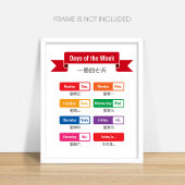 Tweetalige peuterspeelzaal poster dagen van de wee