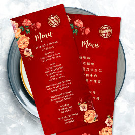 TWEETALIGE Pioen Chinese Trouw Menu Kaart