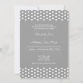 Tweetalige Polka Dot Huwelijksuitnodiging 2-zijdig Kaart (Achterkant)