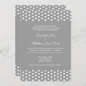 Tweetalige Polka Dot Huwelijksuitnodiging 2-zijdig Kaart (Voorkant / Achterkant)