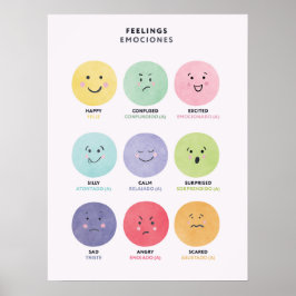 Tweetalige poster over gevoelens voor kinderen in