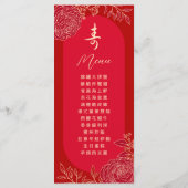 Tweetalige Ranunculus Chinese "Longevity" Verjaard Menu (Achterkant)