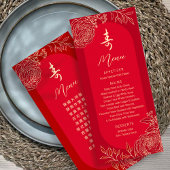 Tweetalige Ranunculus Chinese "Longevity" Verjaard Menu