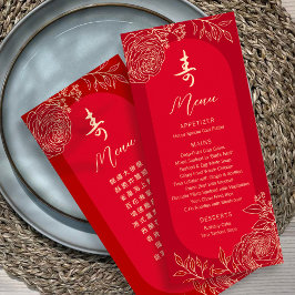 Tweetalige Ranunculus Chinese "Longevity" Verjaard Menu