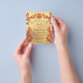 TWEETALIGE rode kersenbloesem | Chinese bruiloft Flyer (Hand)
