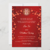 TWEETALIGE rode kersenbloesem | Chinese bruiloft Kaart (Voorkant)