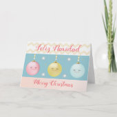 Tweetalige Spaans Feliz Navidad Kerst Kaart (Voorkant)