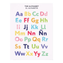 Tweetalige Spaanse alfabetposter voor kinderen