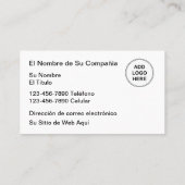 Tweetalige Spaanse Logo Visitekaartjes (Achterkant)