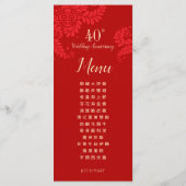 Tweetalige traditionele bruiloft Jubileum menu's (Achterkant)