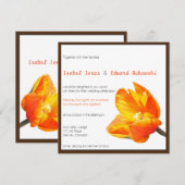 Tweetalige Tulp Huwelijksuitnodiging Plein Kaart (Voorkant / Achterkant)