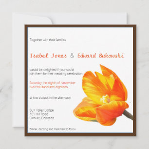 Tweetalige Tulp Huwelijksuitnodiging Plein Kaart