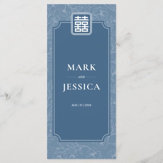 Tweetalige Vietnamese grijsachtig blauw lied mijn Menu (Achterkant)