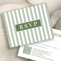 Tweetalige Vietnamese moderne gestreepte RSVP-kaar