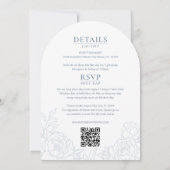 Tweetalige Vietnamese pioen Dusty Blue Arch Kaart (Achterkant)