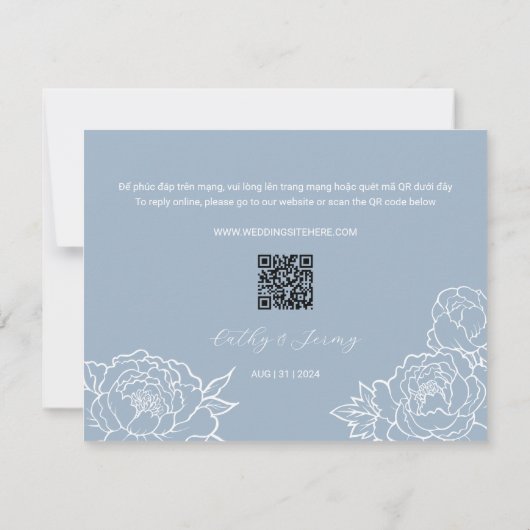 Tweetalige Vietnamese pioenensong van Dusty Blue R (Achterkant)