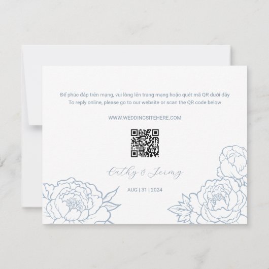 Tweetalige Vietnamese pioenensong van Dusty Blue R (Achterkant)