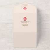 Tweetalige Vietnamese Pioenrozen Traditioneel All In One Uitnodiging (Buitenkant)