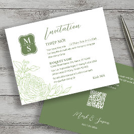 Tweetalige Vietnamese Ranunculus Huwelijksuitnodig