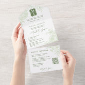 Tweetalige Vietnamese Ranunculus Traditioneel All In One Uitnodiging (Afscheurbaar)