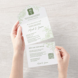 Tweetalige Vietnamese Ranunculus Traditioneel All In One Uitnodiging