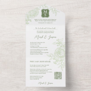 Tweetalige Vietnamese Ranunculus Traditioneel All In One Uitnodiging