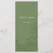 Tweetalige Vietnamese Ranunculus Wedding Menu (Achterkant)