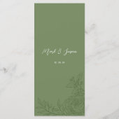 Tweetalige Vietnamese Ranunculus Wedding Menu (Achterkant)