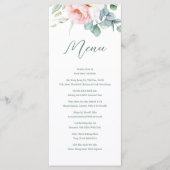 Tweetalige Vietnamese roze bloem bruiloft menu (Voorkant)