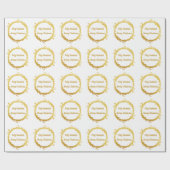 Tweetalige Witte Gouden Feliz Navidad Kerstmis Cadeaupapier (Vlak)