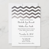 Tweetalige zilveren Chevron bruiloft uitnodiging (Voorkant)