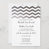 Tweetalige zilveren Chevron bruiloft uitnodiging (Achterkant)