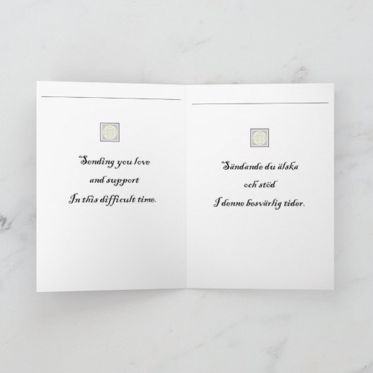 Tweetalige Zweedse en Engelse sympathiekaart Kaart (Binnen)