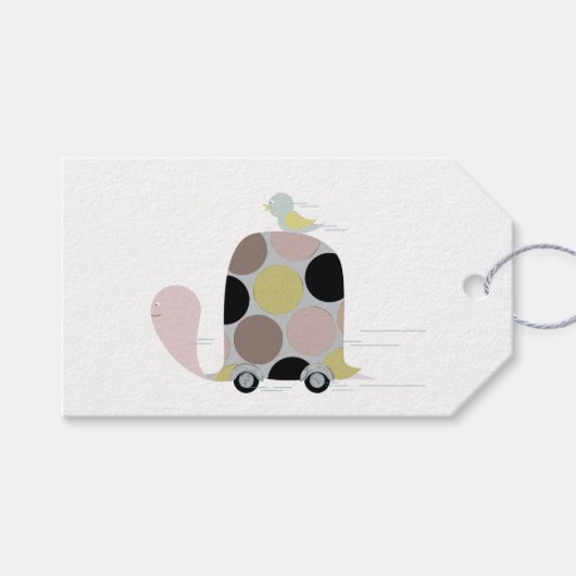 Tweeter op een Schildpad Cadeaulabel (Voorkant (Horizontaal))