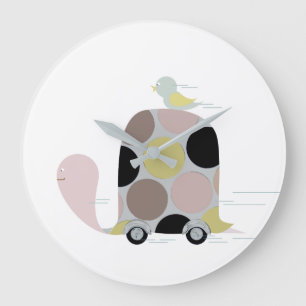 Tweeter op een schildpad grote klok