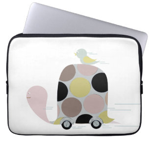Tweeter op een schildpad laptop sleeve
