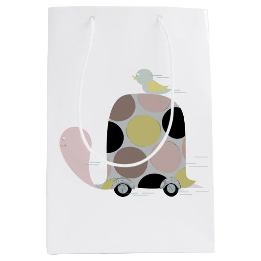 Tweeter op een schildpad medium cadeauzakje (Voorkant)