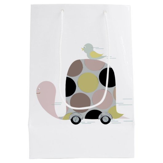 Tweeter op een schildpad medium cadeauzakje (Achterkant)