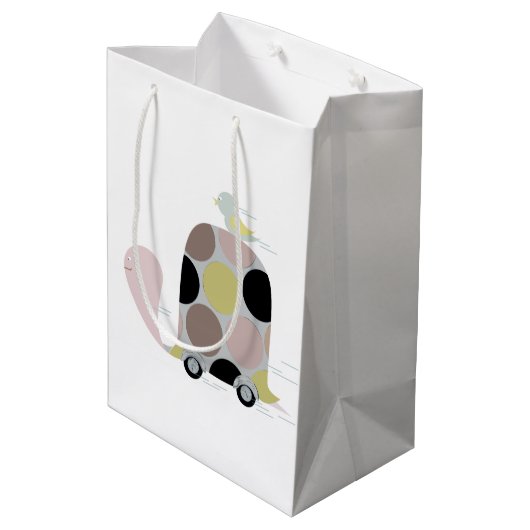 Tweeter op een schildpad medium cadeauzakje (Achterkant Gekanteld)